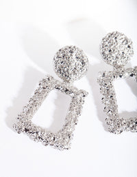 Silver Mini Geometric Earrings - link has visual effect only