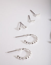 Silver Mixed Medallion Earring 6 Pack - link has visual effect only