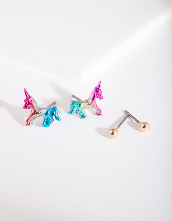 Rainbow Unicorn Earring 2 Pack