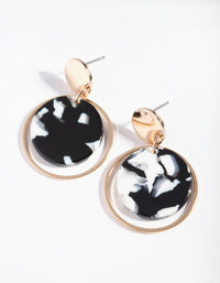Black White Acrylic Circle Earrings - link has visual effect only