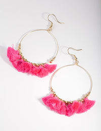 Fuschia Mini Tassel Charm Earrings - link has visual effect only