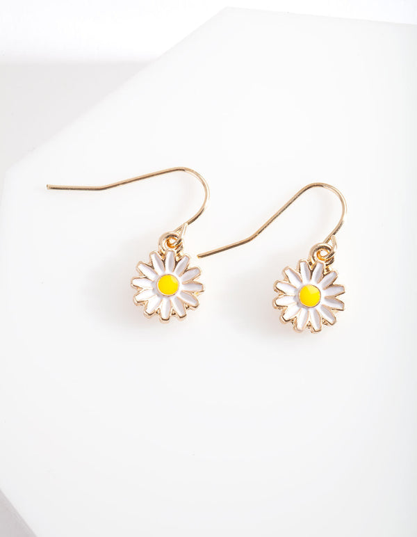 Daisy Charm Drop Earrings