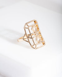 Gold Dotted Shield Ring - link has visual effect only