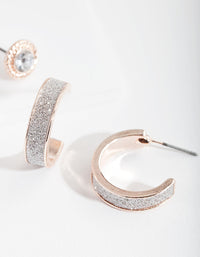 Rose Gold Diamante and Glitter Earring Pack - link has visual effect only