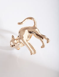Gold Stretching Cat Ring - link has visual effect only
