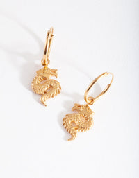 Gold Plated Sterling Silver Dragon Hoop Earrings - link has visual effect only