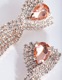 Rose Gold Pink Diamante Earrings - link has visual effect only