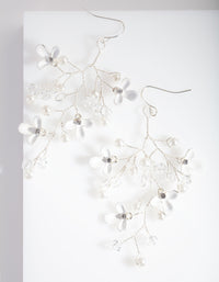 Silver Pearl and Flower Cluster Earrings - link has visual effect only