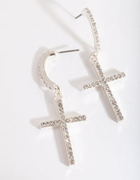Silver Diamante Cross Earrings - link has visual effect only