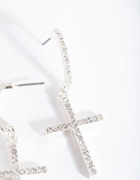 Silver Diamante Cross Earrings - link has visual effect only