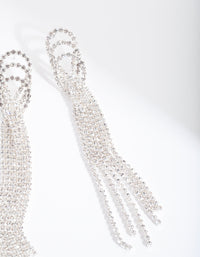 Silver Triple Loop Diamante Earrings - link has visual effect only