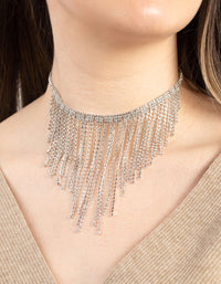 Silver Diamante Fringe Choker - link has visual effect only
