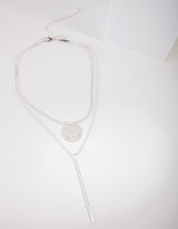 Srebrny wielowarstwowy choker - link has visual effect only