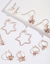 Rose Gold Star Earring Pack - link has visual effect only