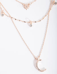 Rose Gold Celestial Layered Necklace - link has visual effect only