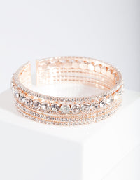 Rosegouden armband met meerdere diamanten - link has visual effect only
