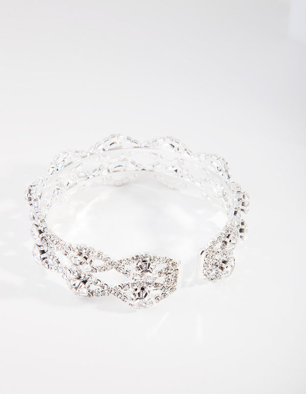 Silver Cup Chain Eye Cuff