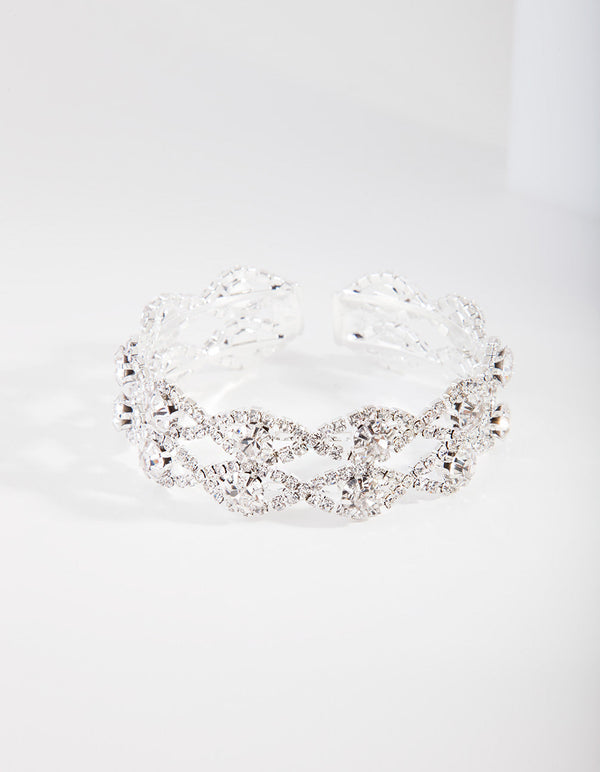 Silver Cup Chain Eye Cuff