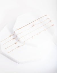 Rose Gold Diamante Bee Anklet Bracelet Pack - link has visual effect only