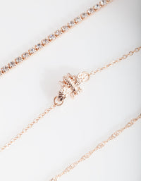 Rose Gold Diamante Bee Anklet Bracelet Pack - link has visual effect only