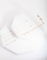 Rose Gold Leaf Infinity Bracelet Anklet Pack - link has visual effect only