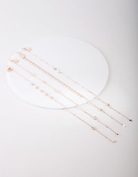 Rose Gold Floral Anklet Bracelet 4 Pack - link has visual effect only