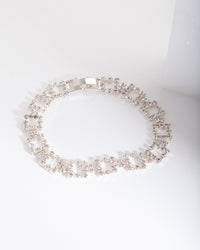 Silver Diamante Square Bracelet - link has visual effect only