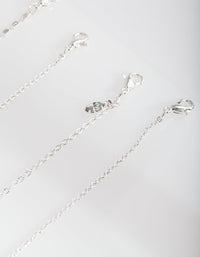 Silver Pin Diamante Anklet Bracelet Pack - link has visual effect only