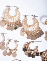 Gold Jingle Hoop Earring 6 Pack - link has visual effect only