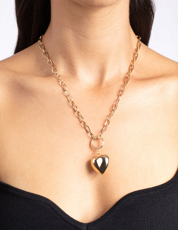 Gold Heart Chain Necklace