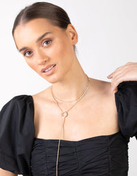 Gold Circle Cup Chain Necklace - link has visual effect only