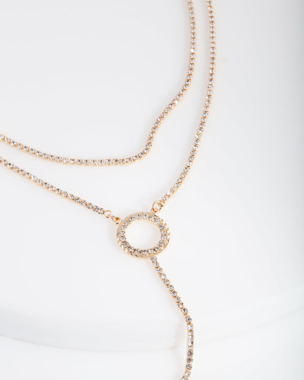 Gold Circle Cup Chain Necklace