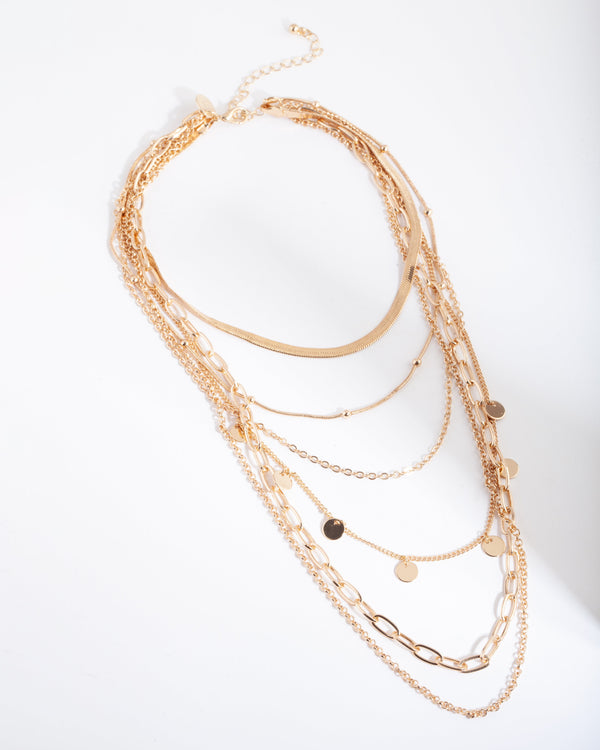 Gold Mixed Chain Necklace