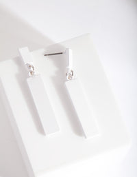 White Rectangular Drop Earrings - link has visual effect only