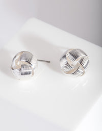 Silver Lined Knot Ball Earrings - link has visual effect only