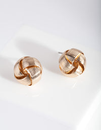 Gold Lined Knot Ball Earrings - link has visual effect only