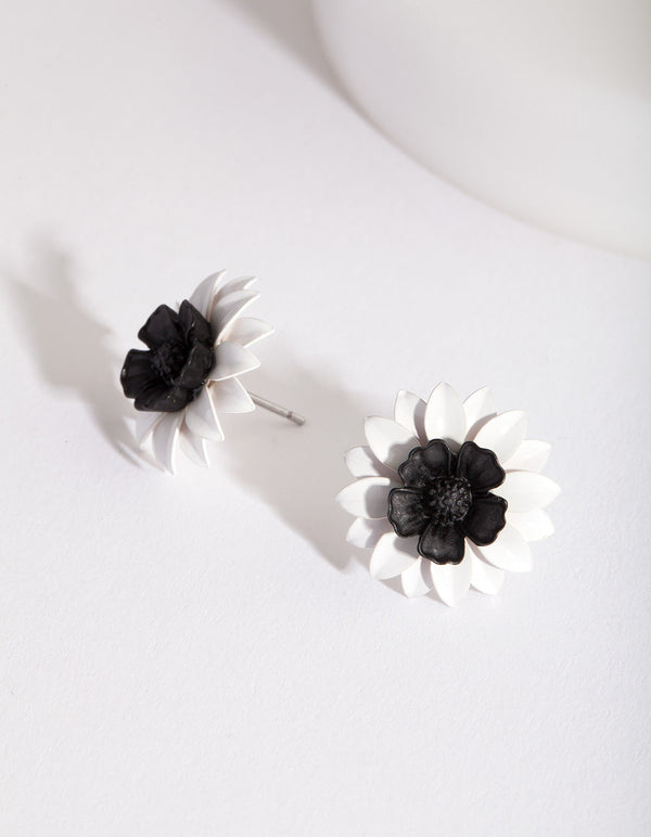 Black and White Layered Flower