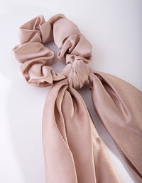 Taupe Satin Scrunchie Scarf - link has visual effect only