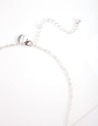 Zilveren ketting met meerdere rijen kruisjes en kubieke zirkonia - link has visual effect only