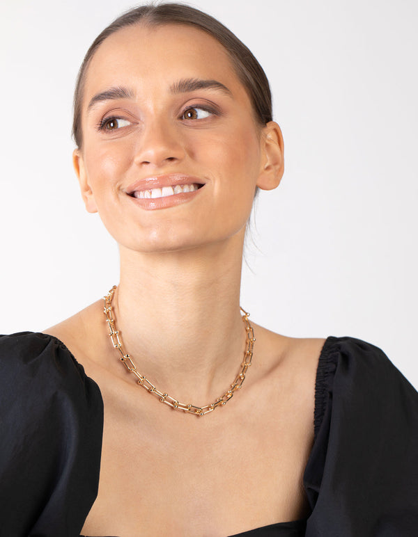 Gold Chain Link Necklace