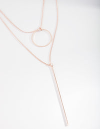 Rose Gold Geometric Layered Necklace - link has visual effect only