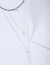 Silver Diamante and Stick Layer Choker - link has visual effect only