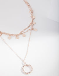 Choker met roségouden schijf en cirkel - link has visual effect only