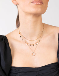 Choker met roségouden schijf en cirkel - link has visual effect only
