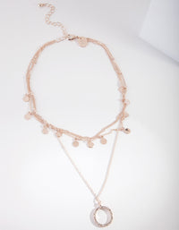 Choker met roségouden schijf en cirkel - link has visual effect only
