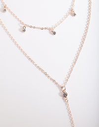 Rose Gold Diamante Layered Necklace - link has visual effect only