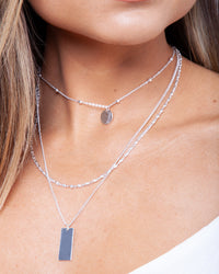 Naszyjnik choker z mieszanym srebrnym łańcuszkiem - link has visual effect only