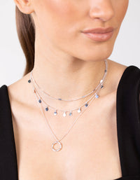 Silver Disc and Circle Charm Choker - link has visual effect only