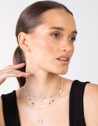 Silver Disc and Circle Charm Choker - link has visual effect only