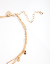 Gold Essential Disk & Circle Charm Choker Necklace - link has visual effect only